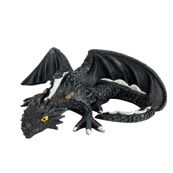 Dragon Figurine Black Gothic Home Decor 9X7X4 Inch Halloween Decoration for Shelves Home and Office