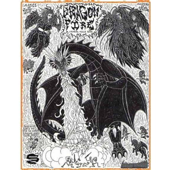 Dragon Fire : Coloring Maze Book