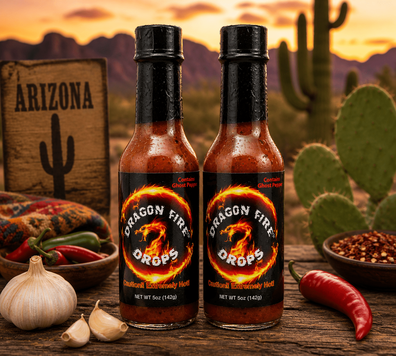 Dragon Fire Drops Extra Hot 5 oz Insane Hot Sauce
