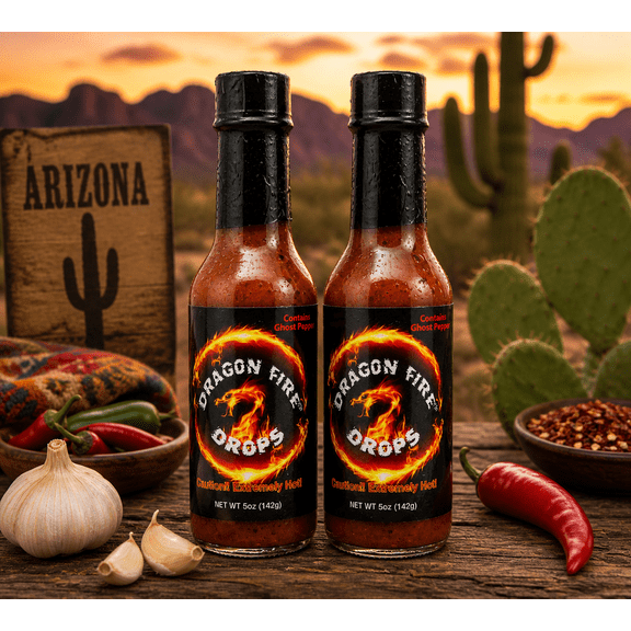 Dragon Fire Drops Extra Hot 5 oz Insane Hot Sauce