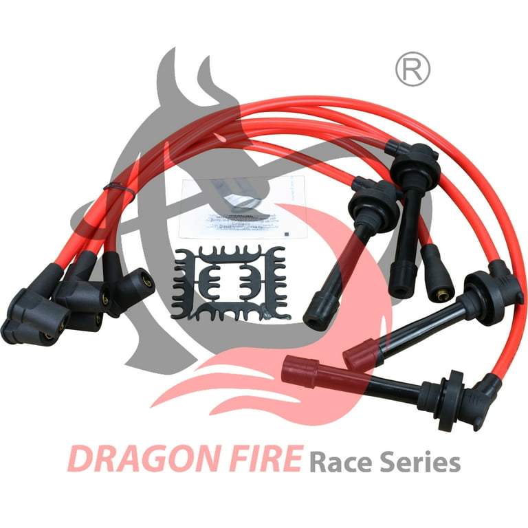 Dragon Fire 10.2mm Ignition Spark Plug Wire Set – For 1992-2002 Honda & Acura 4-Cylinder Engines