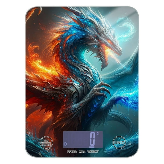 Dragon Fire and Water Food Scale Digital Kitchen Scale Waterproof Grams Ounces lbs for Weight Loss