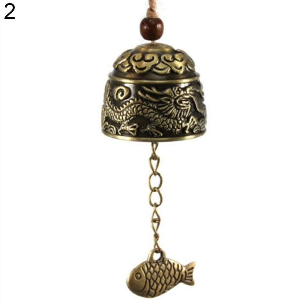 Dragon Fish Feng Shui Bell Blessing Good Luck Fortune Hanging Wind