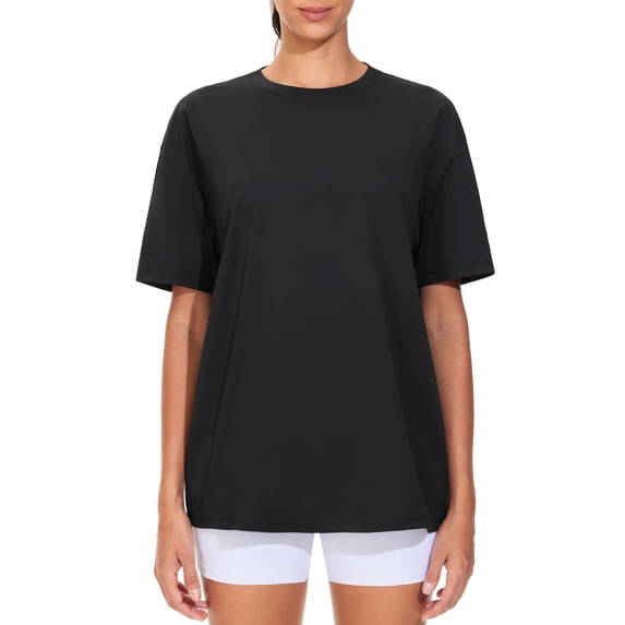 Dragon Fit Oversized Workout T-Shirts for Women Summer Basic Tees Casual Loose Fit Short Sleeve Yoga Running Tops