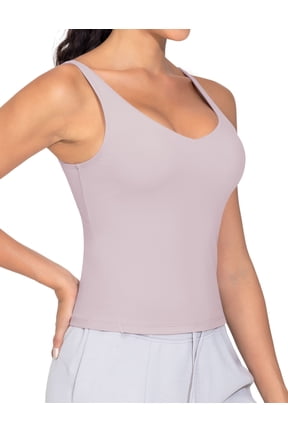 Women's Longline Sports Bra Wirefree Padded Workout Yoga Tank Top