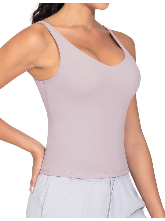 Women's Longline Sports Bra Wirefree Padded Workout Yoga Tank Top
