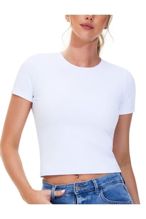 Women's Workout Tops Short Sleeve Slim Fit Breathable Athletic Yoga Running Casual Basic Tee Shirts