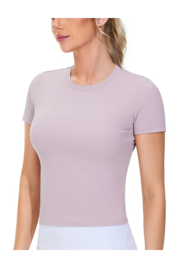 Women's Workout Tops Short Sleeve Slim Fit Breathable Athletic Yoga Running Casual Basic Tee Shirts