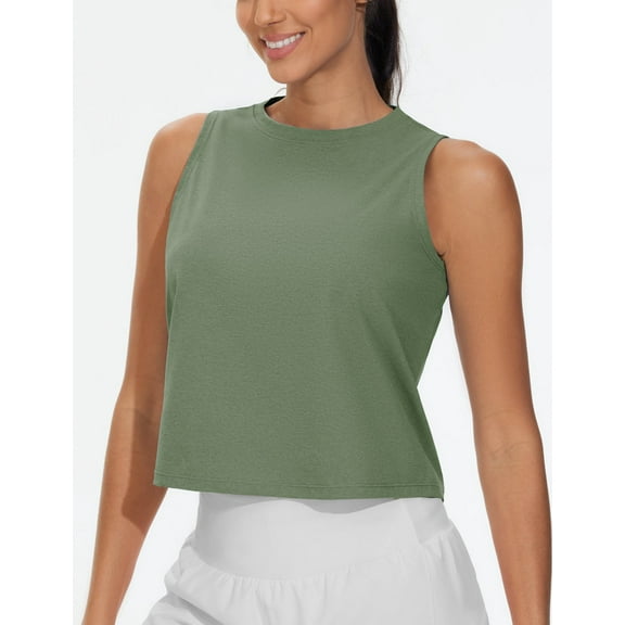 Dragon Fit Womens Sleeveless Tank Tops Quicky Dry Crop Workout Athletic Yoga Basic Shirts