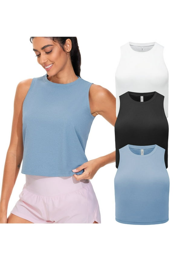 Workout Tank Tops for Women 3 Pack Quick Dry Athletic Running Sleeveless Shirts