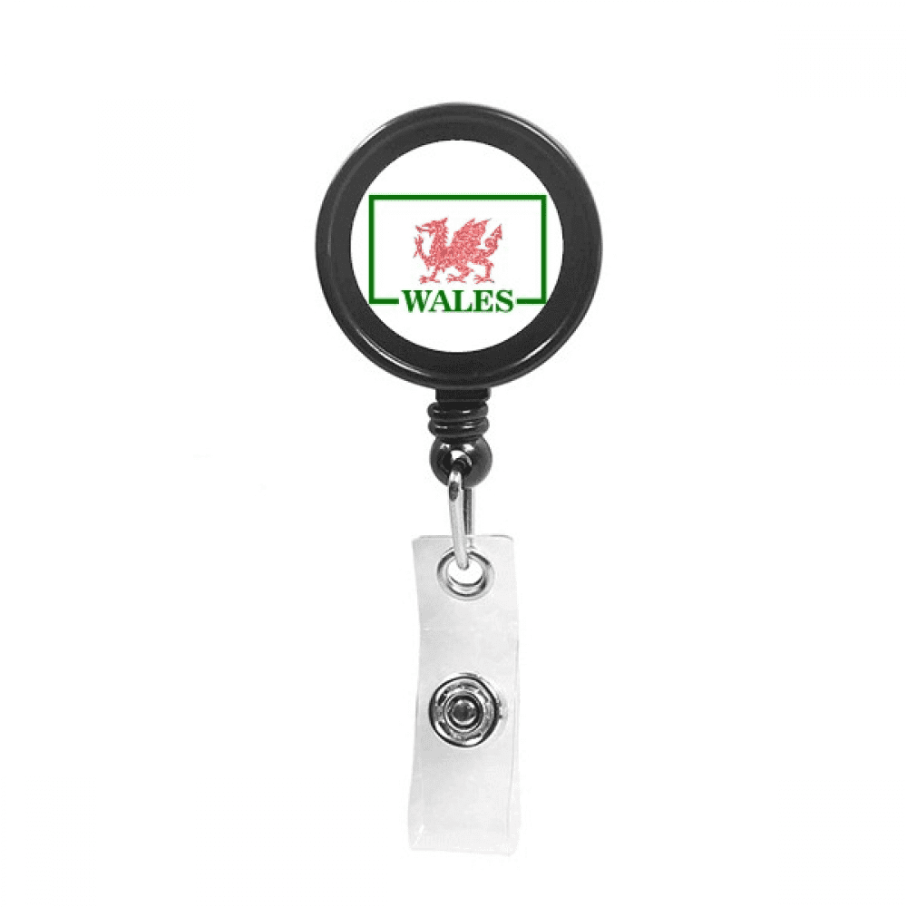 Dragon Flag Welsh Box Art Deco  Fashion Retractable Keychain Badge Holder ID Badge