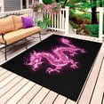 thumbnail image 1 of Dragon Flames Outdoor Rug 4x6 Ft, Non Slip Washable Area Rug, Purple Dragons Abstract Modern Art Patio Rugs Carpet Runner, Large Floor Mat for Indoor/Outdoor Deck Porch Camping, 1 of 8