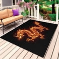 thumbnail image 1 of Dragon Flames Outdoor Rug 5x7 Ft, Non Slip Washable Area Rug, Orange Dragons Abstract Modern Art Patio Rugs Carpet Runner, Large Floor Mat for Indoor/Outdoor Deck Porch Camping, 1 of 8