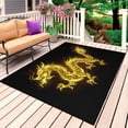 thumbnail image 1 of Dragon Flames Outdoor Rug 6x9 Ft, Non Slip Washable Area Rug, Yellow Dragons Abstract Modern Art Patio Rugs Carpet Runner, Large Floor Mat for Indoor/Outdoor Deck Porch Camping, 1 of 8