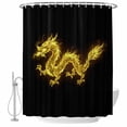 thumbnail image 1 of Dragon Flames Shower Curtain, Waterproof Shower Curtains for Bathroom, Yellow Dragons Abstract Modern Art Washable Fabric Bathtub Curtain Set Bath Decor with 12 Hooks Standard 72"x72", 1 of 8