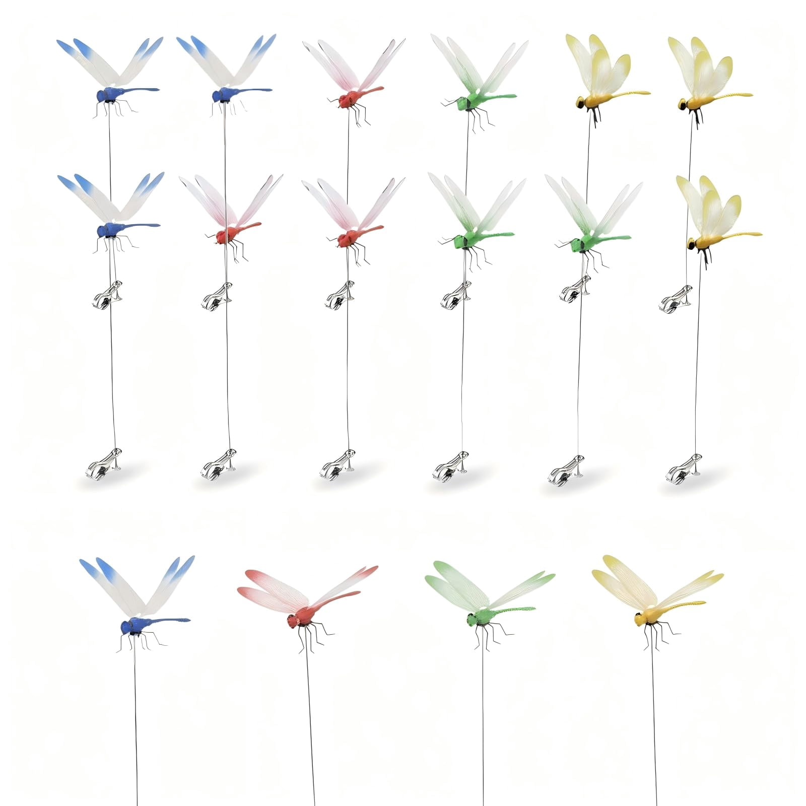Dragon Fly Clips for Bugs Repellent, 3D Dragonfly Garden Stakes Decor - Dragonfly Clips to Keep Bugs Away, for Outdoor Garden Decoration & Hat Clip Accessories (20pcs)