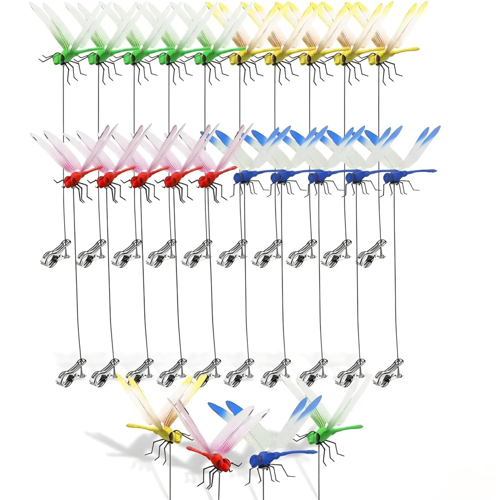 Dragon Fly Clips for Bugs Repellent, 3D Dragonfly Garden Stakes Decor - Dragonfly Clips to Keep Bugs Away, for Outdoor Garden Decoration & Hat Clip Accessories (20pcs)