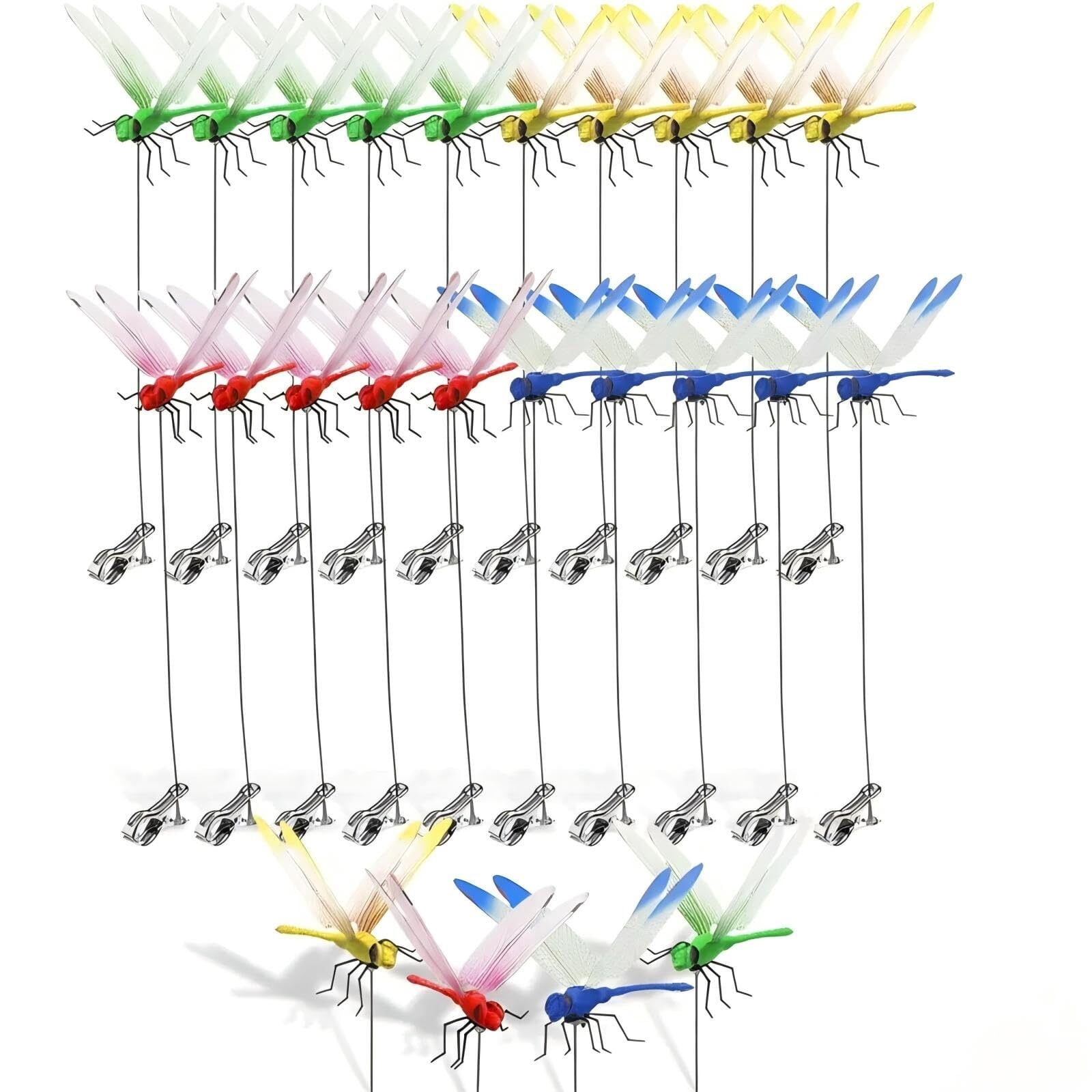 Dragon Fly Clips for Bugs Repellent, 3D Dragonfly Garden Stakes Decor - Dragonfly Clips to Keep Bugs Away, for Outdoor Garden Decoration & Hat Clip Accessories