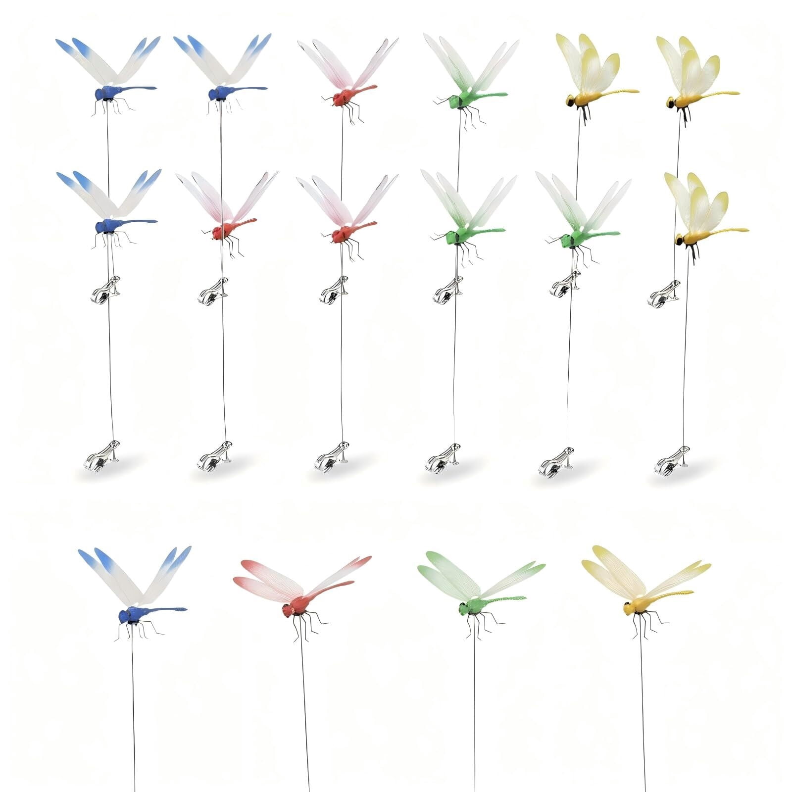 Dragon Fly Clips for Bugs Repellent, 3D Dragonfly Garden Stakes Decor - Dragonfly Clips to Keep Bugs Away, for Outdoor Garden Decoration & Hat Clip Accessories