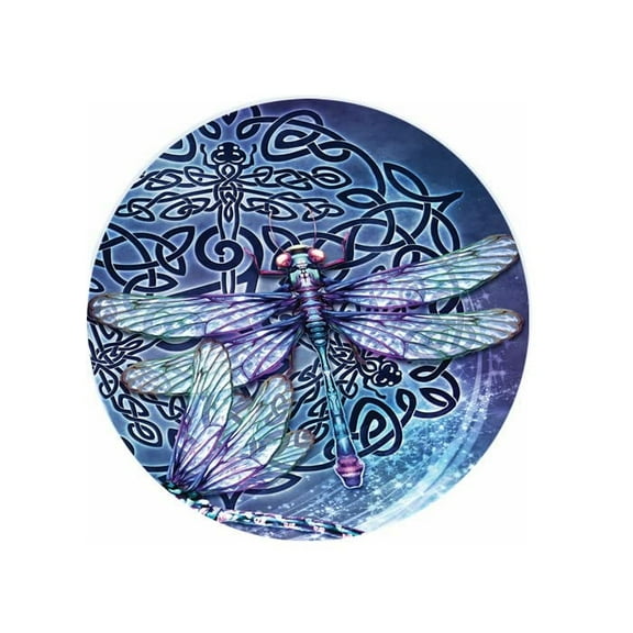 Dragon Fly with Celtic Runes Ceramic Car Coaster Set for Women Man 2.56" (2 Pack)