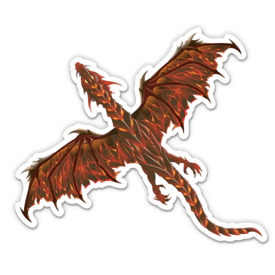 Dragon Flying Fantasy - 3" Vinyl Sticker - For Car Laptop Water Bottle Phone - Waterproof Decal