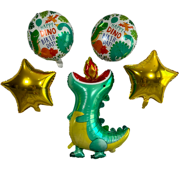 Dragon Foil Balloons JUMBO Mylar - Set of 5 - Fire Breathing Dragon | Party Decorations and Supplies Birthdays Celebrations | Gifts For Kids