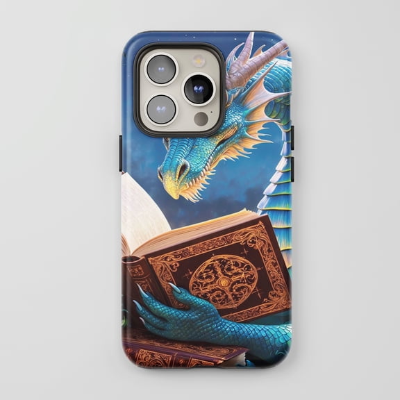 Dragon For All iPhone Series Protective Phone Case Fantasy Art Blue Gold