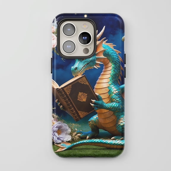 Dragon For All iPhone Series Tough Phone Case Fantasy Teal Blue
