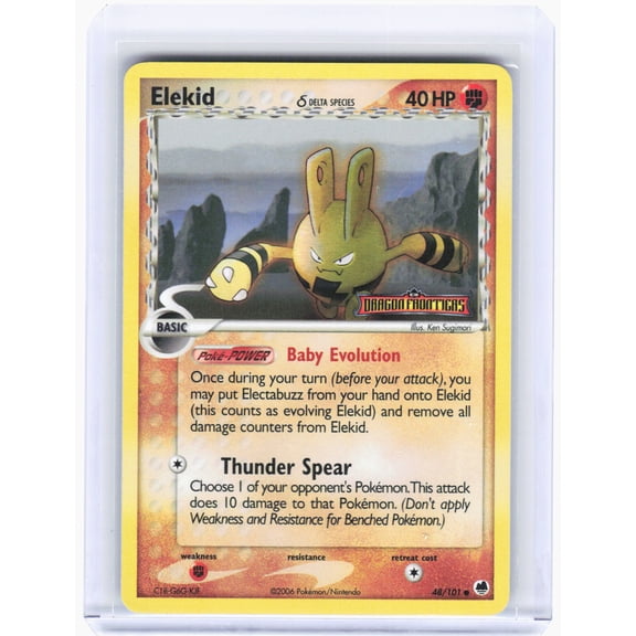 Dragon Frontiers Elekid (Delta Species) Reverse Holo Common (Lightly Played) #48/101