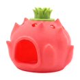 thumbnail image 1 of Dragon Fruit Cave with Hollow Hideout, 1 Piece, Pink Resin Fish Tank Decoration for Betta Fish and Shrimp, 1 of 9