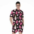 thumbnail image 1 of Dragon Fruit Pattern Short Sleeve Men'S Rompers, Food Lover Casual Summer Jumpsuits Outfit, 1 of 4