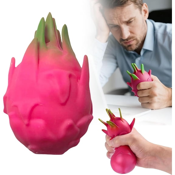 Dragon Fruit Squishy, 2026 New Realistic Fruit Stress Balls Stress Relief Fidget, Giant Dragonfruit Squishy, Slow Rebound for Adults(wwx)