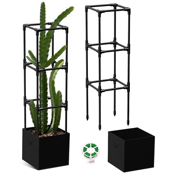 Dragon Fruit Trellis for Climbing Plants Indoor Outdoor, Heavy Duty Metal Adjustable Vertical Garden Support for Indoor Outdoor Potted Plants, Tomato, Cactus, Roses,Vines(12 * 12 * 47inch,1PC)