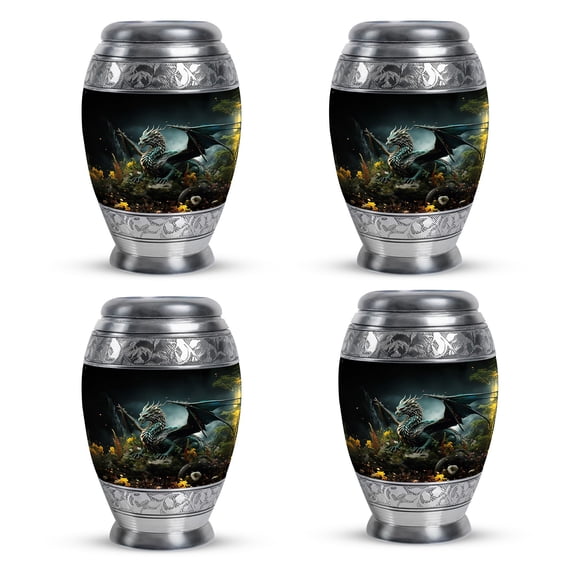 Dragon Funeral Urns For Human Ashes Adult - Urn For Human Ashes Adult Male - Memorial Urns For Human Ashes Keepsake - Urns For Adult Female - Mini Urns For Ashes Adult Set Of 4 (Size - 3inch, 4pcs)