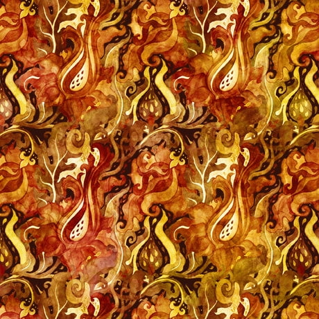 Dragon Fyre Flames Cotton Fabric
