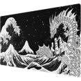thumbnail image 1 of Dragon Gaming Mouse Pad Japanese Waves Sea Desk Mat XXL Extended Anime Large Mouse Pad Gaming Keyboard Mouse Mat Desk Pad for Computer Laptop Non-Slip Rubber Base Mousepad with Stitched Edges, 1 of 6