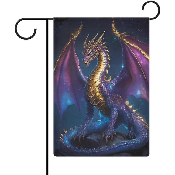 Dragon Garden Flag 12x18 Inch Double Sided Burlap Outdoor Welcome Yard Decoration
