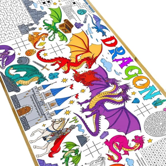 Dragon Giant Coloring Poster for Kids Large Coloring Tablecloth Sheet