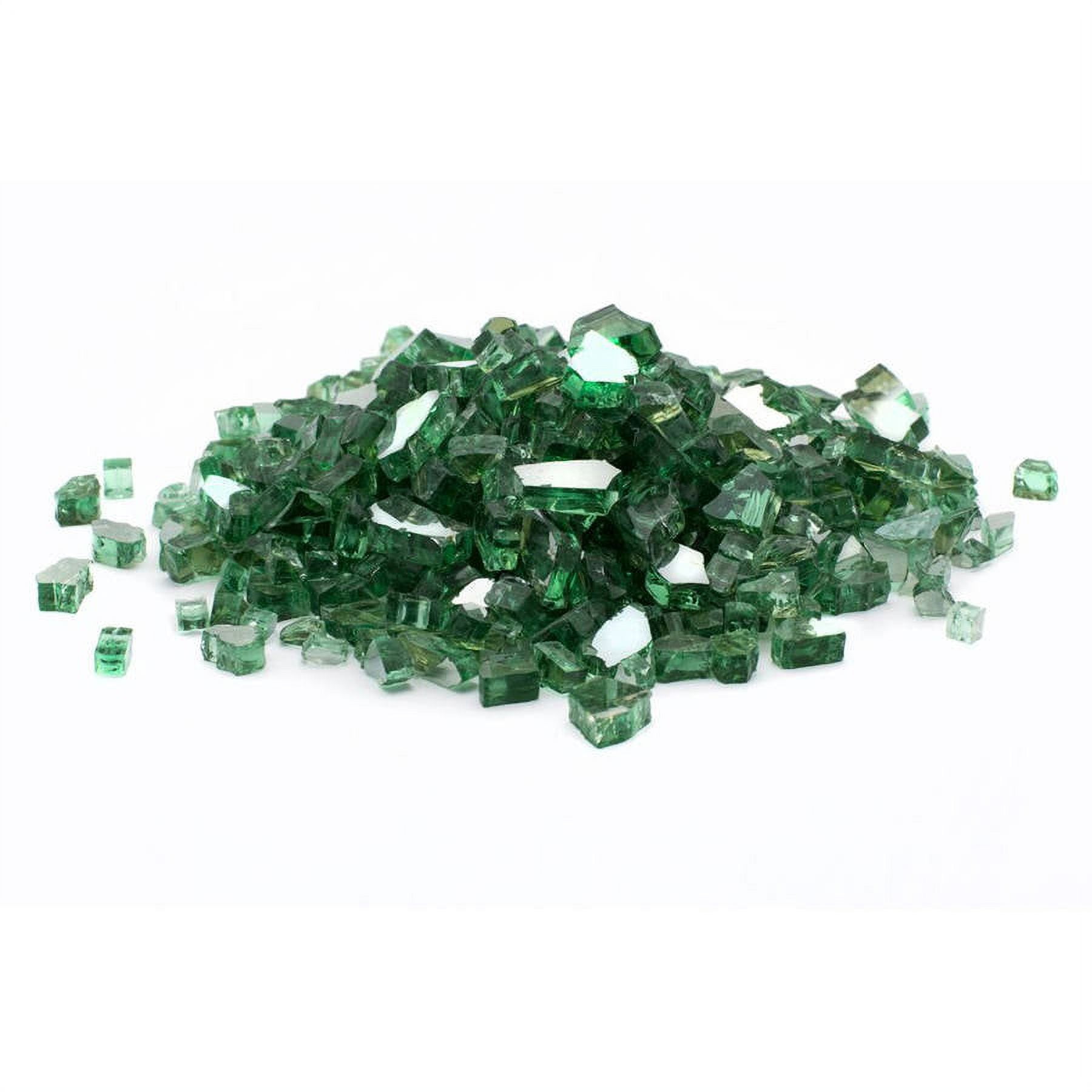 Dragon Glass 0.25" Green Reflective Fire Glass, 10 lb