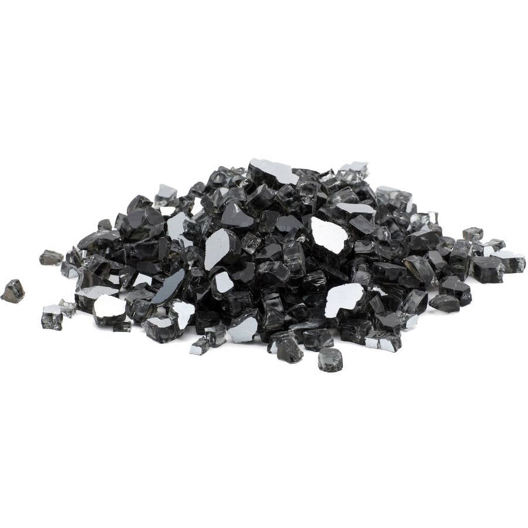 10 lb Black Reflective Tempered Fire Glass for Fire Pits