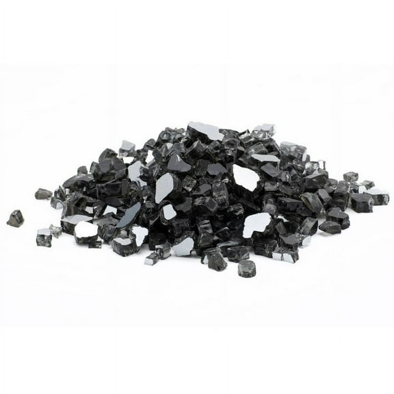 Dragon Glass 10 lb Black Reflective Tempered Fire Glass, 1/4"