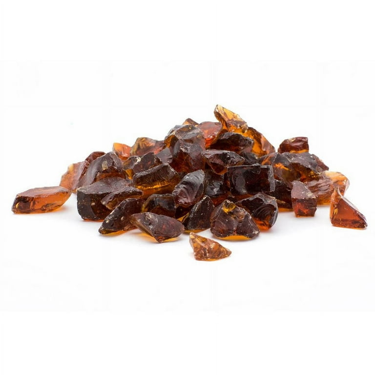 Dragon Glass 25 lb Amber Landscape & Fire Pit Glass, 1/2 Dragon Glass 25 lb Amber Landscape & Fire Pit Glass, 1/2