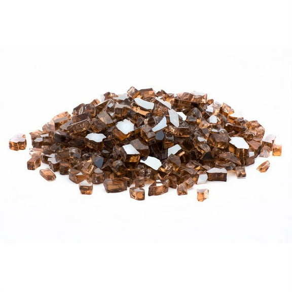 Dragon Glass 25 lb Reflective Tempered Fire Glass, 1/4", Copper Brown