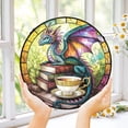 thumbnail image 1 of Dragon Glass Suncatcher, Fantasy Book Lover Decor, 3.5 in, 1 of 3