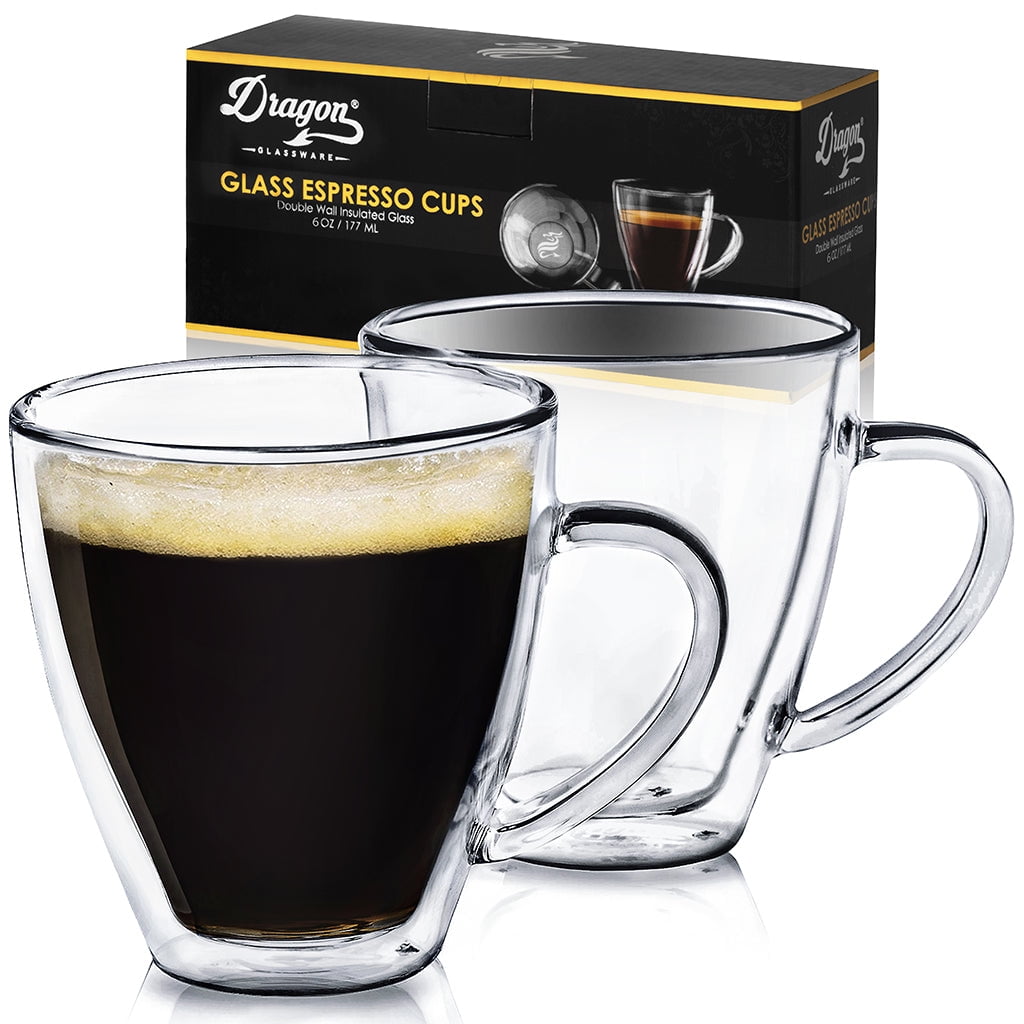 Red Rocks Double Wall Insulated Espresso Cups – Set of 2 4 Oz Double Walled  Glass Coffee Mugs with H…See more Red Rocks Double Wall Insulated Espresso