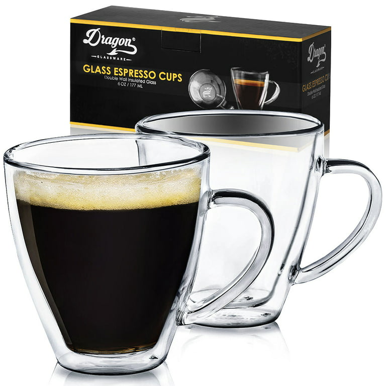 Double Wall Insulated Espresso Cups  Clear coffee mugs, Mugs set, Espresso  drinks