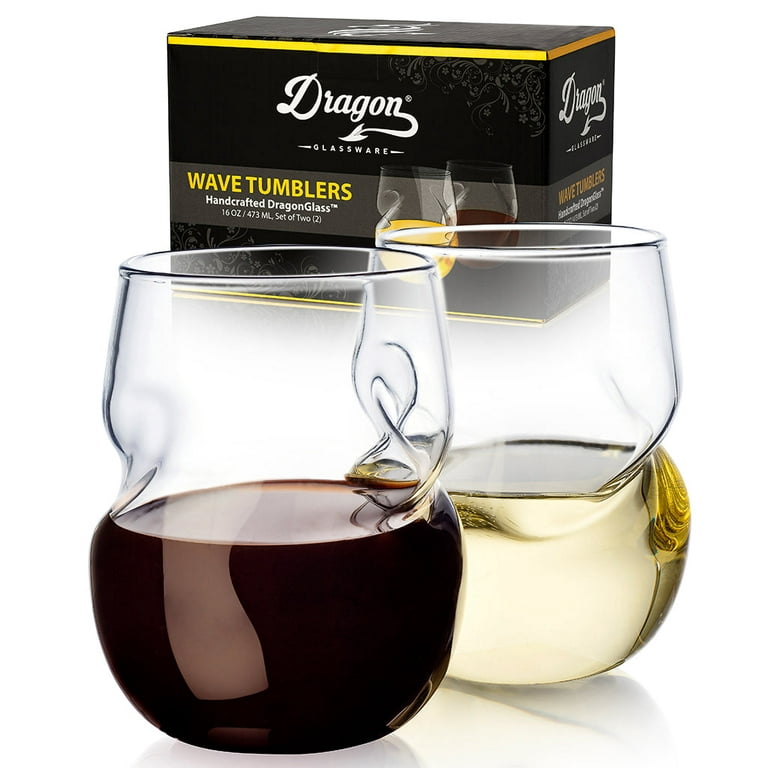 STEMLESS WINE GLASSES by Dash Of That Glasses Set 4-16.75 oz BRAND NEW IN  BOX