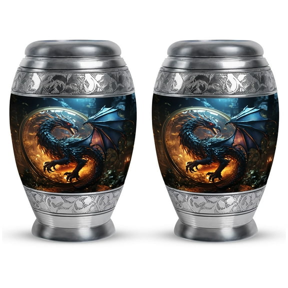 Dragon Globe Mini Urns For Human Ashes Keepsake - Human Urns For Ashes - Funeral Urns For Adult Ashes Men - Memorial Ashes Keepsake - Urn For Adult Female - Cremation Urn Small (Size - 3inch, Pcs2)