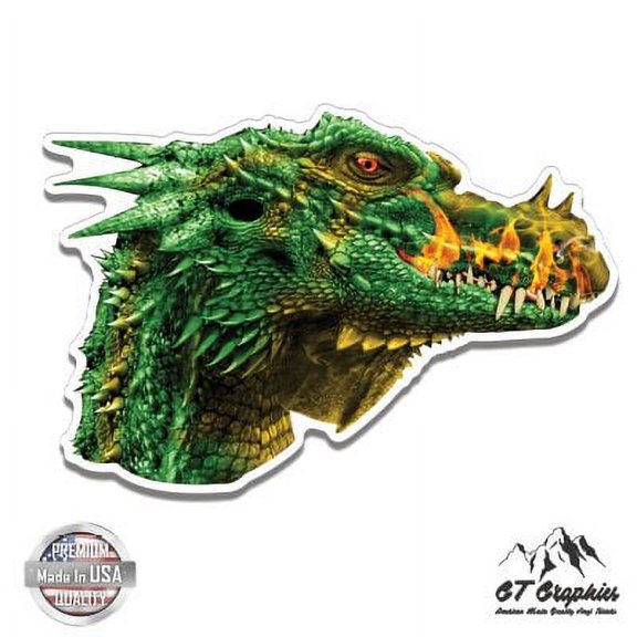 Dragon Head - 3" Vinyl Sticker - For Car Laptop I-Pad Phone Helmet Hard Hat - Waterproof Decal