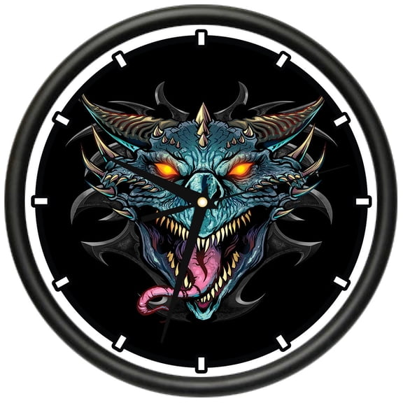 Dragon Head  Design Wall Clock | Precision Quartz Movement | Décor For School Class Office Bedroom Decoration